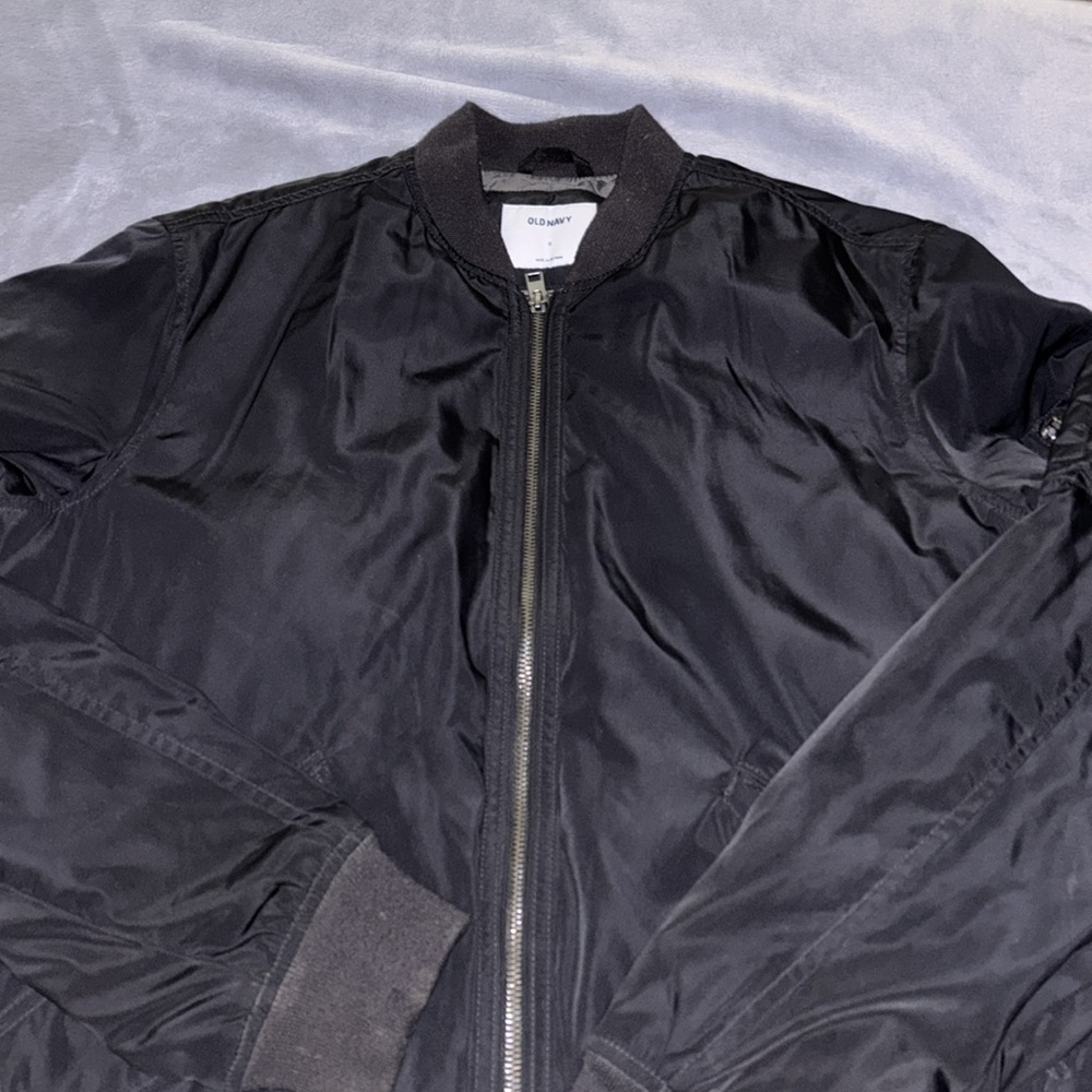 Black Men’s Old Navy Bomber Jacket| Retro Style | Mens Windbreaker| Jacket |Coat - Picture 2 of 9